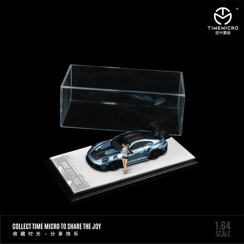 TIME MICRO 992 GT3 RS Blue Painting Simulation Alloy Car Model for Collection & Display & Gift