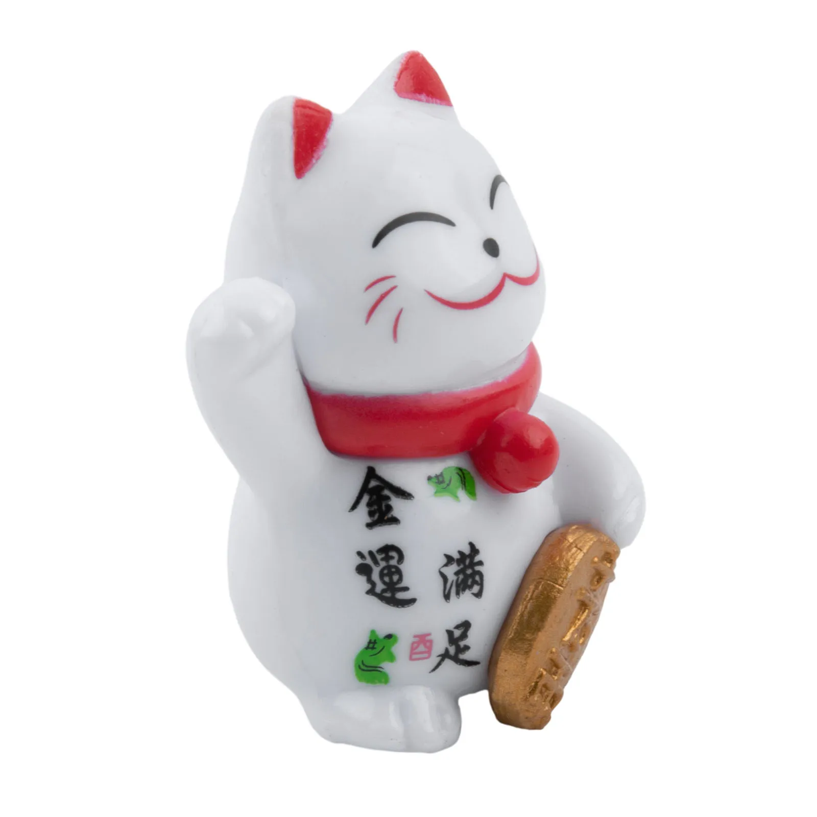 1PCS PVC Chinese Lucky Wealth Waving Cat Gold Waving Hand Cat Home Decor Welcome Waving Cat Sculpture Statue Decor Car Ornaments