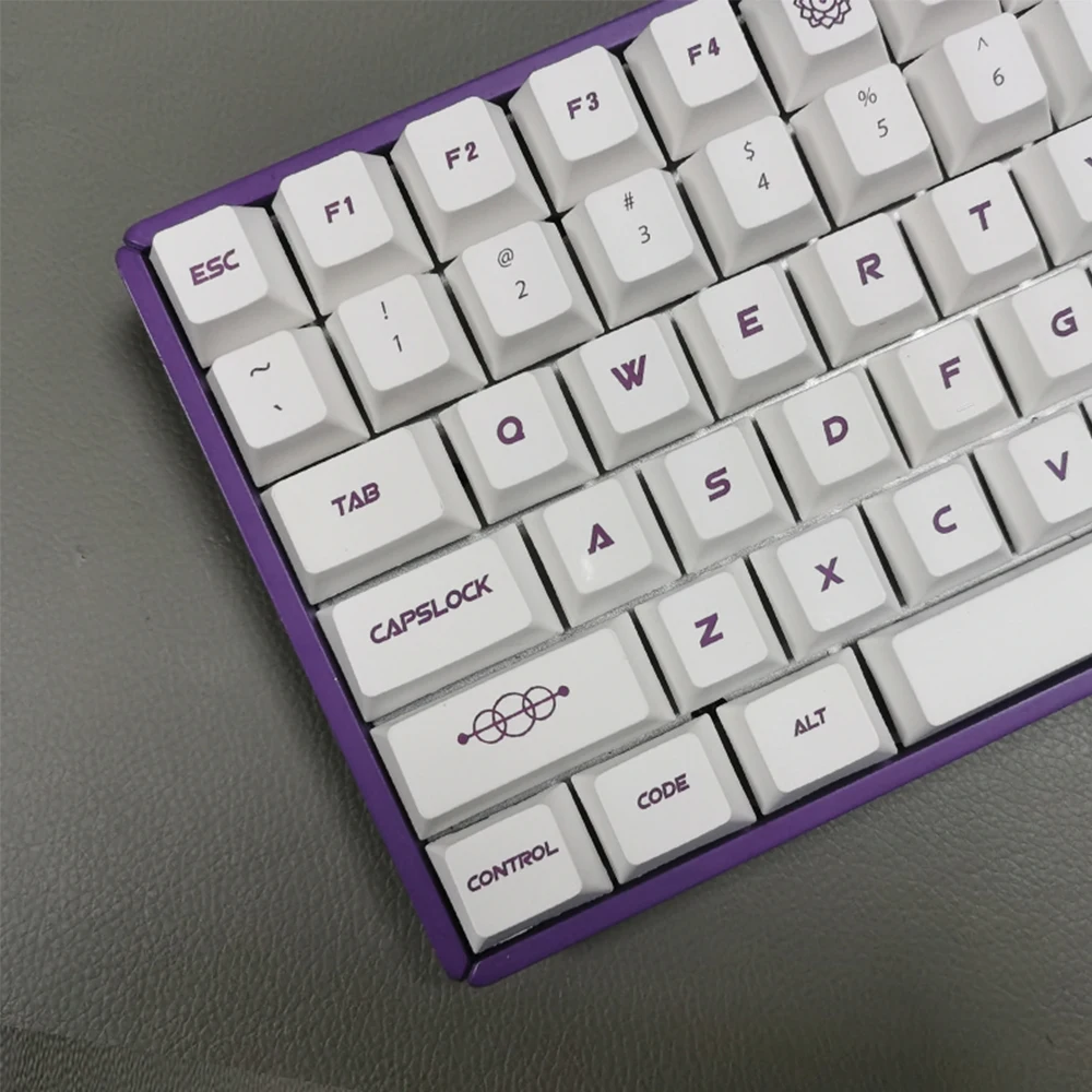 

Original Height Sublimation PBT Keycaps For Capacitive Keyboard 131 Keys Milke Purple English Key Caps RGB 64 68 87 84 104 CIY68