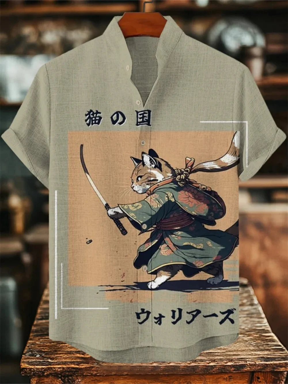 

Men's plus Size Fashionable Street Casual Breathable Linen Shirt Short Sleeved Printed Designer Design Fast Shipping