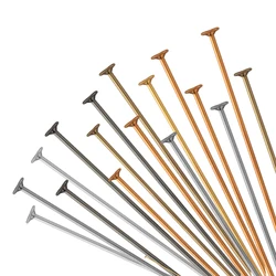 100-200pcs/lot 15-70mm Flat Head Pins Gold/Silver color/Rhodium Headpins For DIY Jewelry Findings Making Accessories Supplies