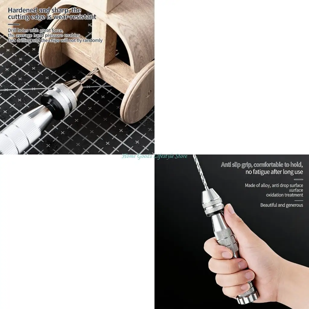 

E74E Precisions Hand Drill Set With 10Pcs Replaceable Bits From 0.8mm To 3.0mm Manual Drill For Fine Detailed Work