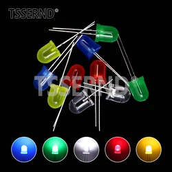 10pcs 10mm LED Assorted Kit 5 Colors White Red Green Blue Yellow DIY F10 0.75W Diffused Round Light Emitting Diode