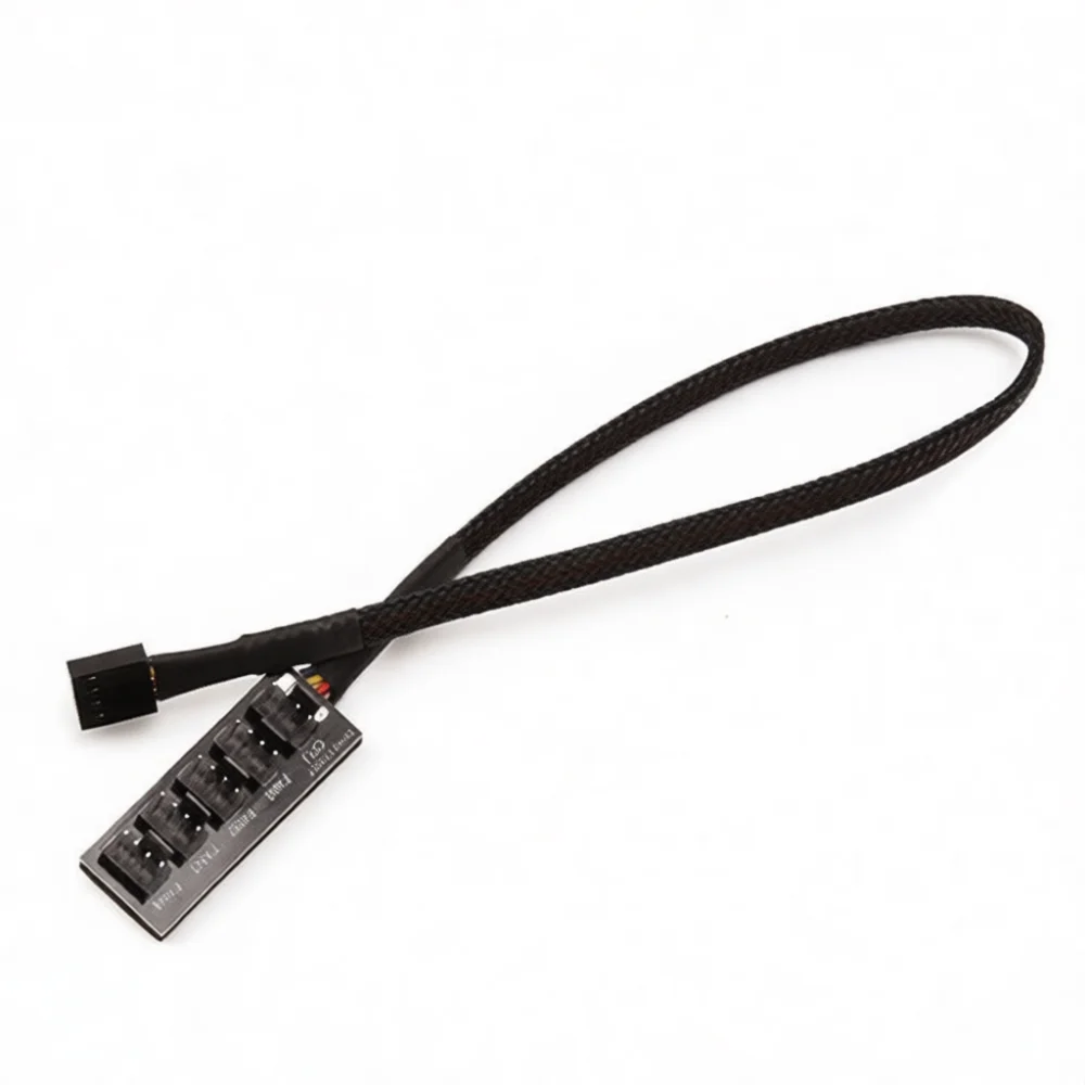 Desktop Computer Fan Hub 5 Way Splitter PWM Adapter 4 Pin Connector For Cooler Chassis Cooling Thermal Control Management