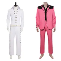 Presley Cosplay Costume Shirt Coat Pants Red White Outfits Halloween Carnival Suit