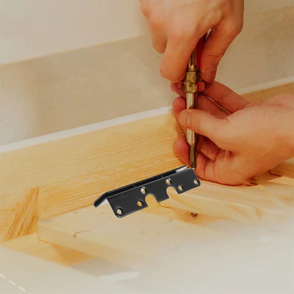 

4pcs Frame Connector Hooks Heavy Duty Metal Rail Brackets For Sturdy Secure Assembly Bed Hinge Hardware Bed Frame Parts