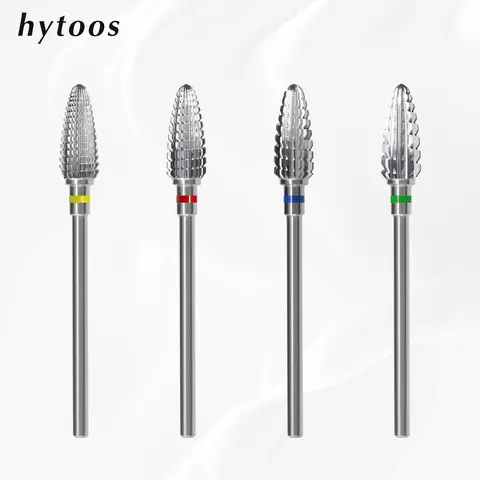 HYTOOS 불꽃 카바이드 네일 드릴 비트 3/32 전문 양방향 네일 비트 아크릴 젤 리무버 전기 손톱 액세서리 도구