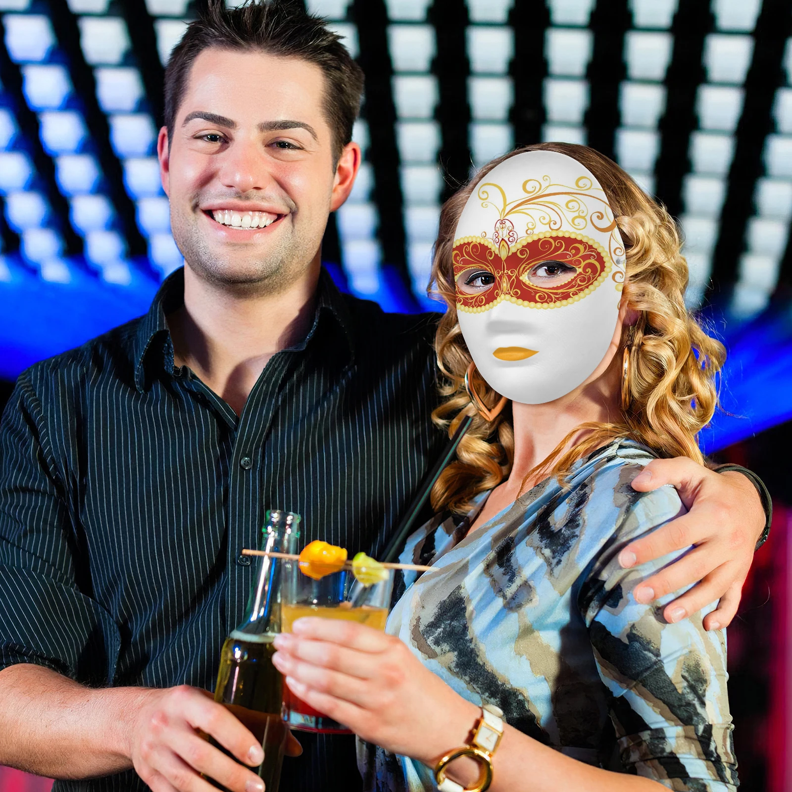 12 قطعة أقنعة بيضاء فارغة صديقة للبيئة لب الورق DIY بها بنفسك أزياء الهالوين الحرف مخيف شبح الكبار حجم حزام مطاط مسامي