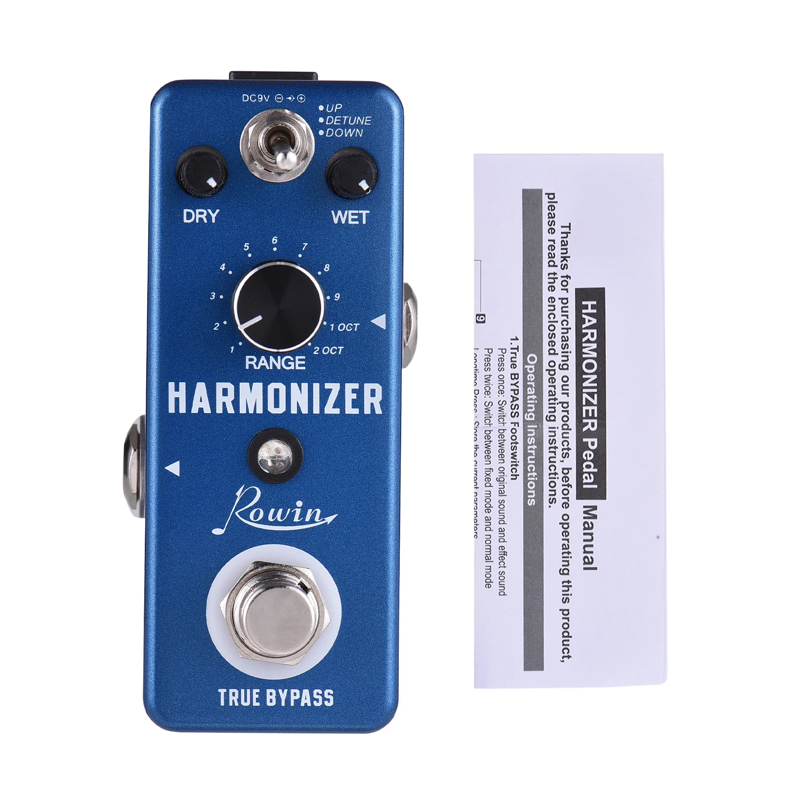 

Гитарная педаль эффектов Rowin Harmonizer: 3 режима (Pitch Shift/Detune) и контроллеры RANGE/WET/DRY