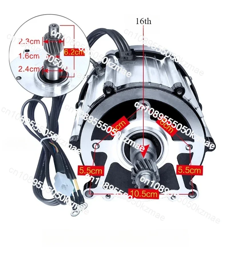 48V 72V 1200W Brushless DC Motor, High Torque Permanent Magnet Motor for Electric Tricycle and Vehicle