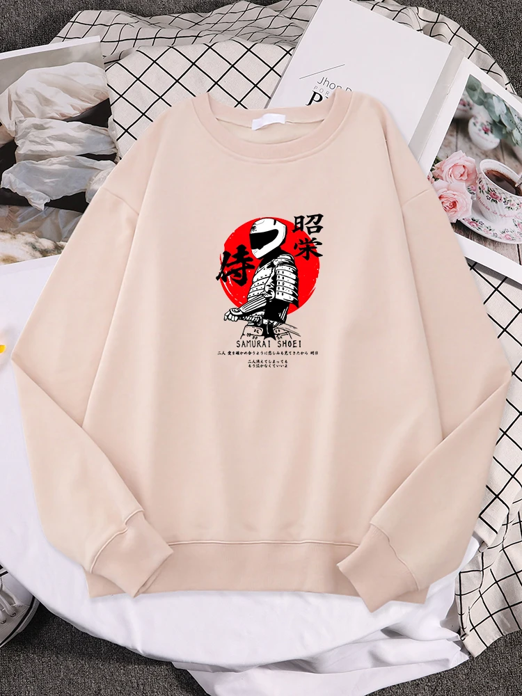 Japan samurai warrior mit saber sweats mit kapuze lose übergroße trainings anzug weiche einfache sweatshirts mit kapuze casual weibliche kleidung