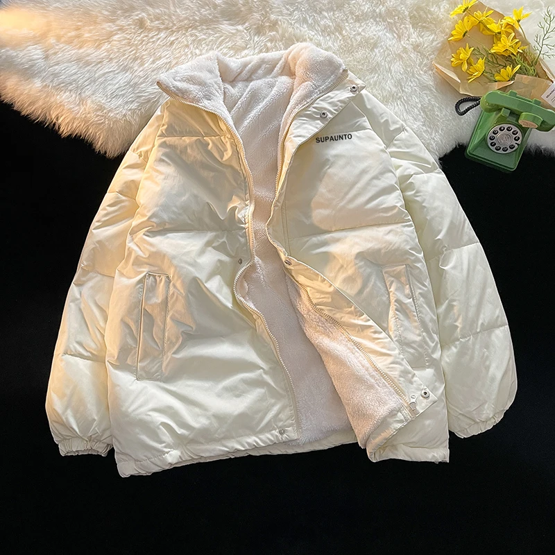 Korte stijl parka's heren brief rits ontwerp Ulzzang eenvoudige mode casual winter nieuwe warme populaire uitloper opstaande kraag college