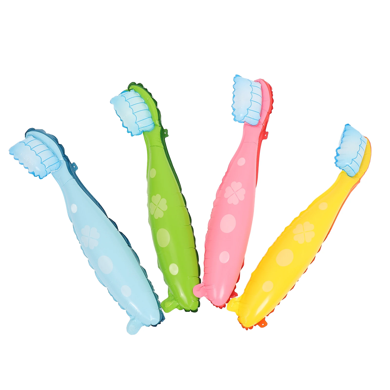 

4pcs Toothbrush Balloon Large Party Decoration Kit Oversized Birthday Prop Decor Vibrant Colorful Fun Theme