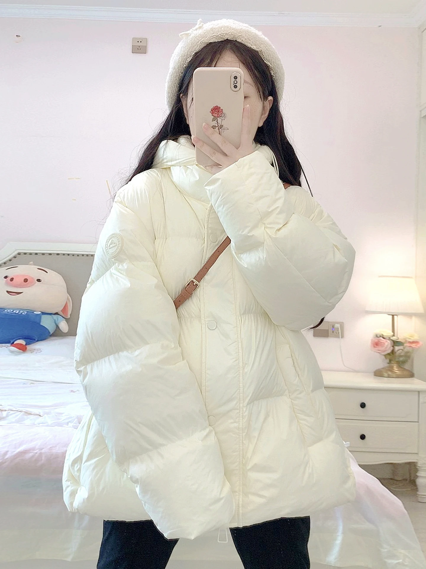 الكورية نمط الأرجواني خفيفة الوزن أسفل سترة الشتاء المرأة مقنعين سترة قطن دافئة عصرية متعددة الاستخدامات سترة سميكة 2025 جديد #5