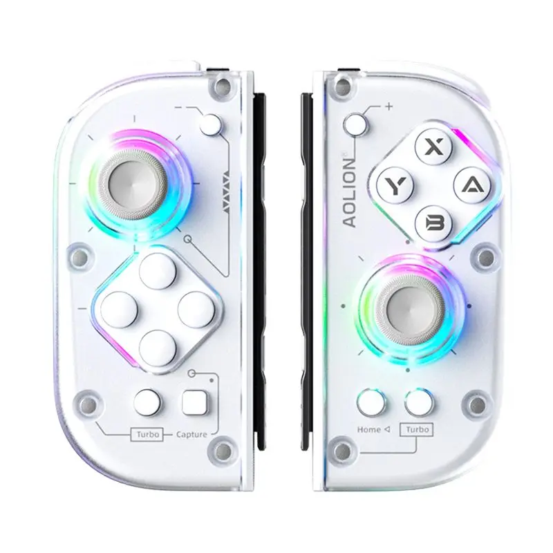 Aolion For Switch/Lite/Oled Joypad BT 5.2 L/R Gamepad With RGB Light Game Controller For PC Android IOS B