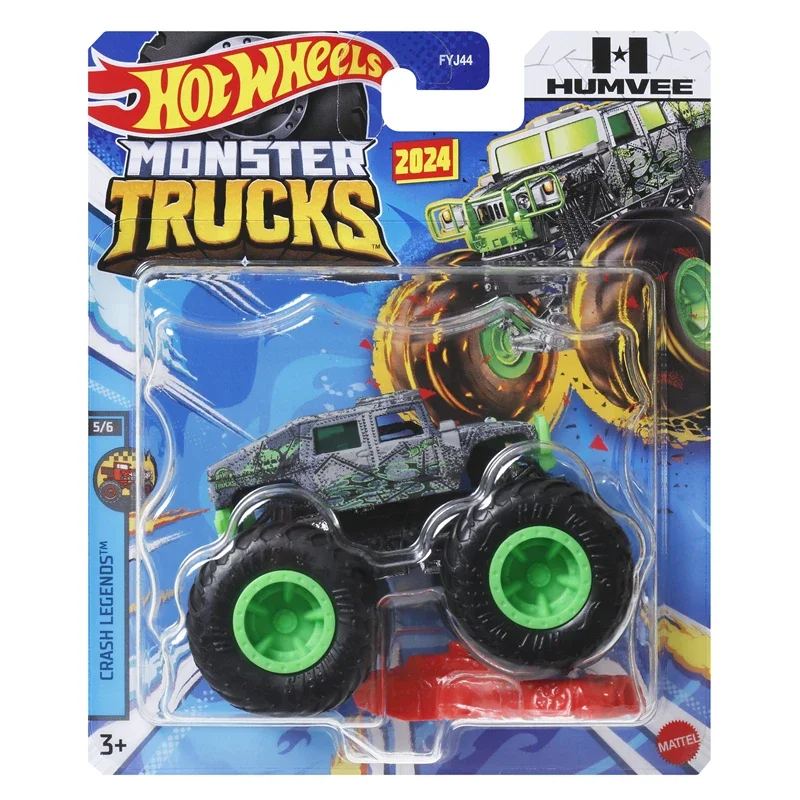 Original Hot Wheels Car Monster Trucks 1:64 Diecast Toys for Boys Bone Shaker Tiger Sharker Dodge Ram Van Humvee Birthday Gift