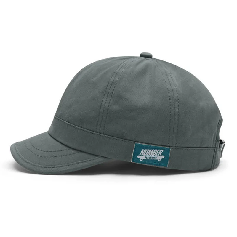Japanische Baseballkappe mit kurzer Krempe und seitlichem Logo, Retro-Baseballmütze, amerikanische Baseballkappe mit weicher Oberseite und kleiner Krempe, Sport-Sonnenhut – Detail 6