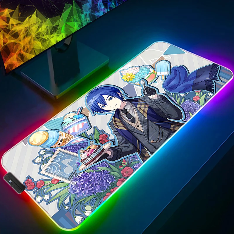 

RGB LED Desk Mat Carpet Desk Accessories Laptop Gamer P-project Sekai Mausepad Mouse Pad Mousepad Office Tables Mouse Mats