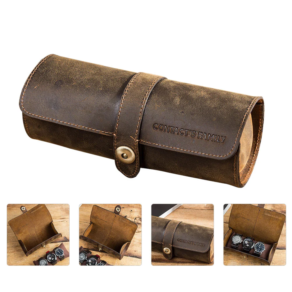 

Watch Box Jewelry Organizer Pocket Holder Retro Case Single Slot Watches for Men Storage Machine