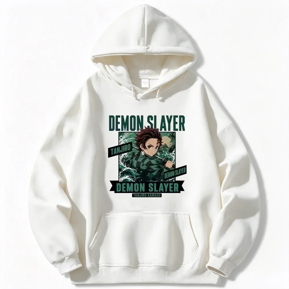 Demon Slayer Tanjiro Kamado Graphic Hoodie，Unisex，Drawstring Hooded Sweatshirt Anime Print Oversized Casual Top
