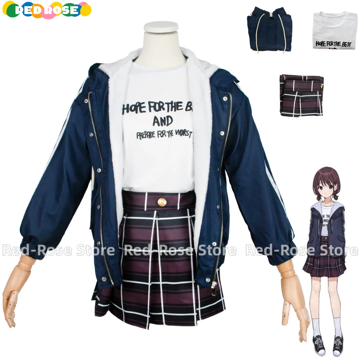 Anime Girls Band Cry Iseri Nina Cosplay Costume Togenashi Togeari Togetoge Daily Hooded Coat Skirt Woman Kawaii Halloween Suit