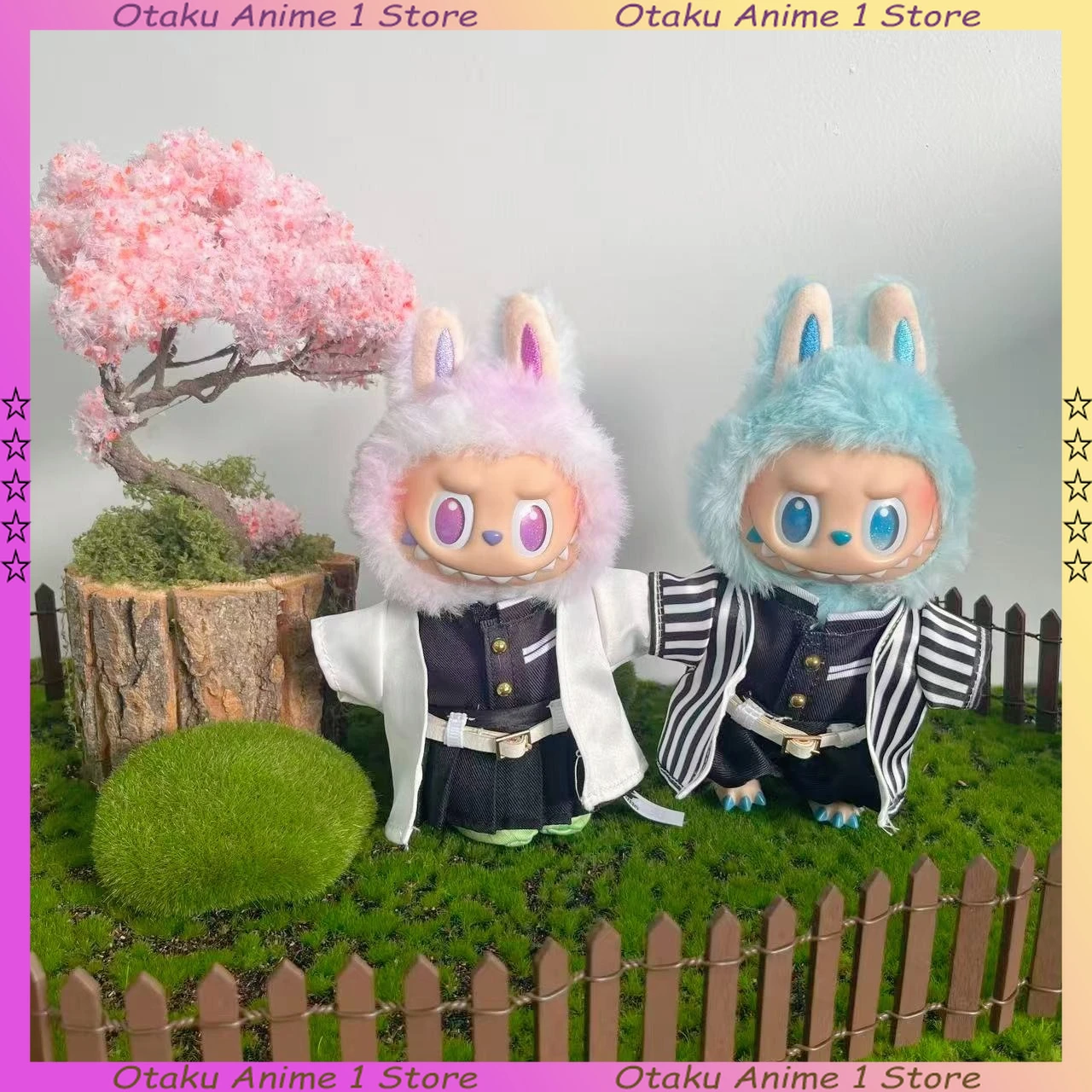 

Горячая одежда Demon Slayer Labubu, комплект униформы команды Obanai Kanroji Haori, мини-плюшевая кукла, одежда, модные аксессуары для кукол