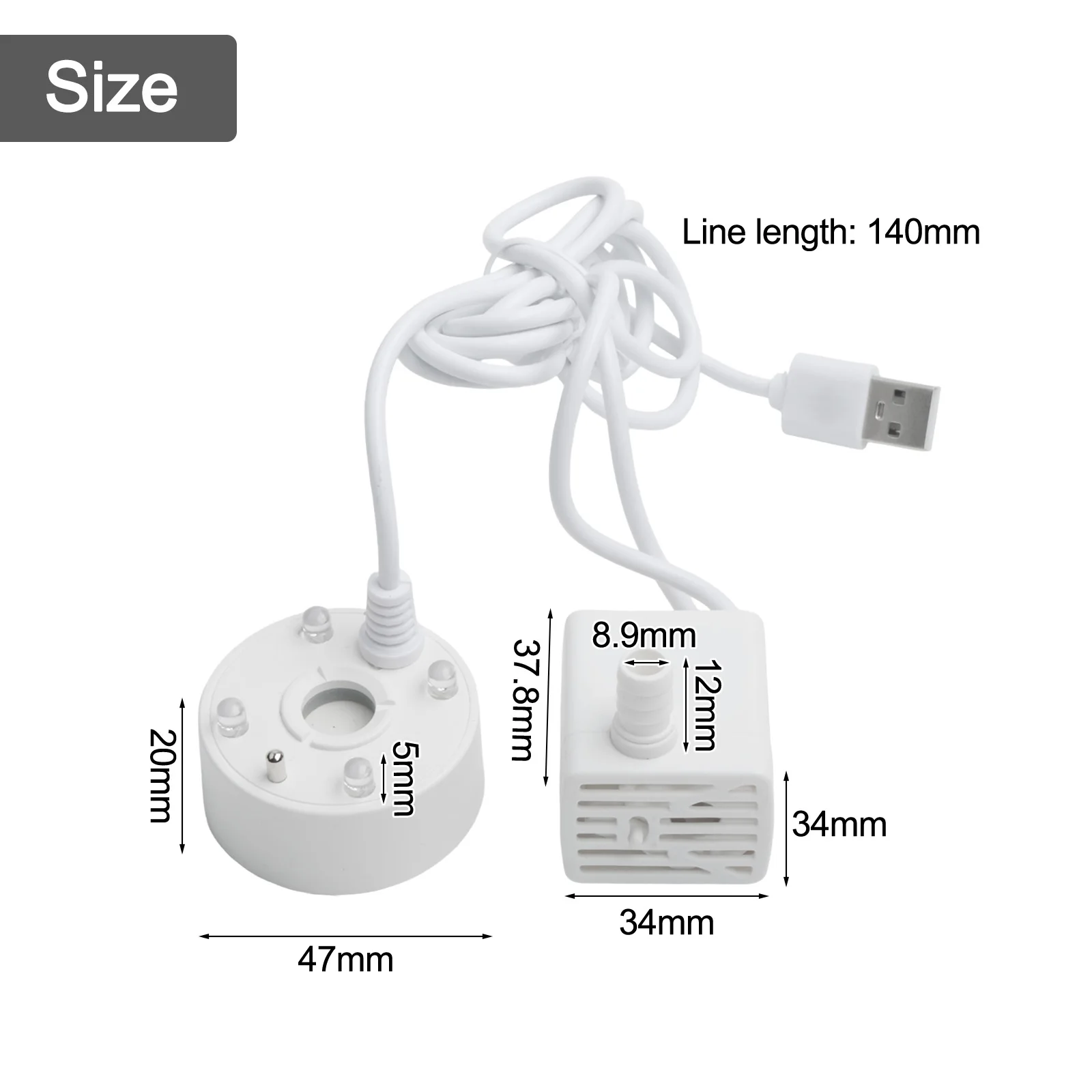 USB Powered Water Pump Mist Machine with Colored Lights for Events and Performances Compact and Convenient Design