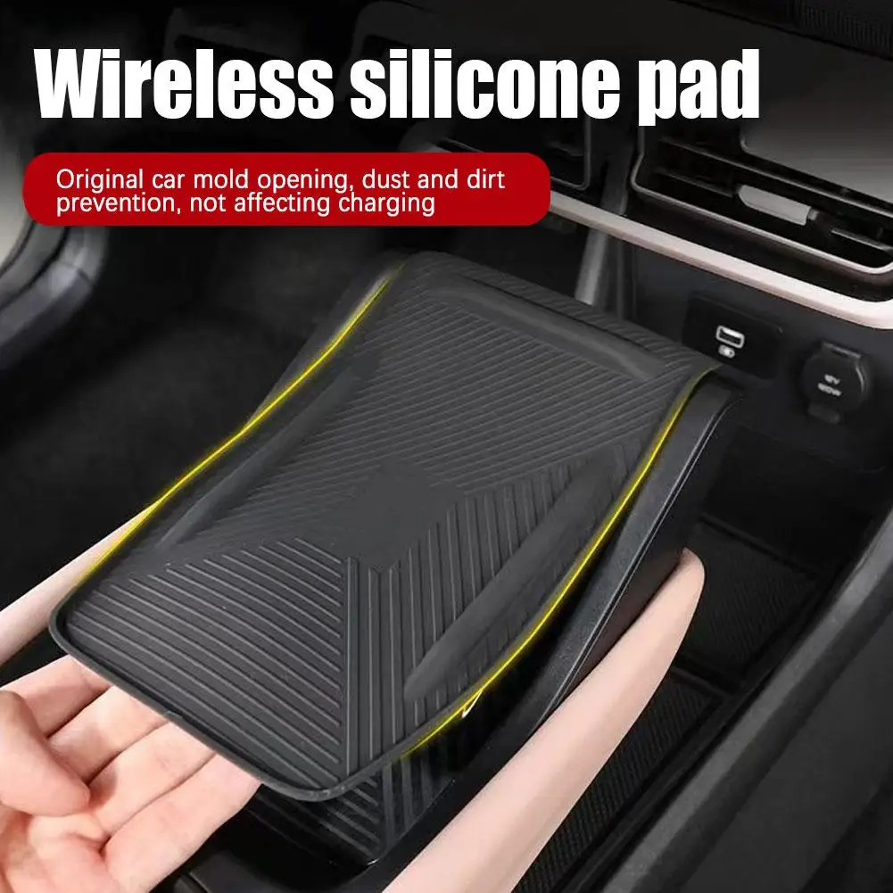 Car Center Console Wireless Charging Mat Washable Anti Skid Pad Anti Slip Mat Silicone For Byd Seagull Accessories K5r9