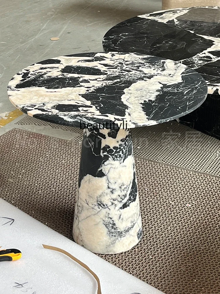 Modern Marble Side Table Nordic Minimalist Style Hotel Villa Mansion Natural Luxury Stone Sofa Corner Table