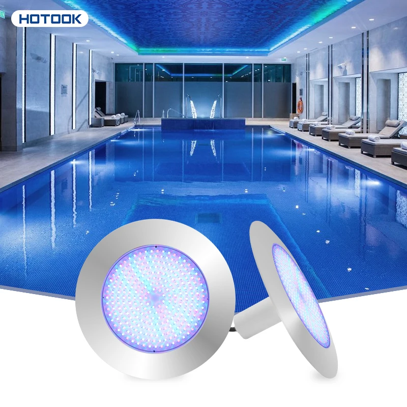 

HOTOOK 1.5-Inch IP68 RGB LED Pool Lights Ultra-Thin Stainless Steel DC 12V Remote Control Spa Lighting Underwater Swimming Pool