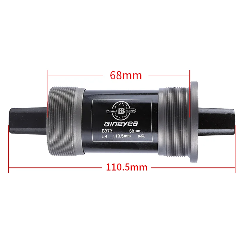 BB73 Bicycle BSA Bottom Bracket Central Axis Square Hole Crank Axle BB For Square Tapered Spindle Crankset Bike Five-Way 68MM