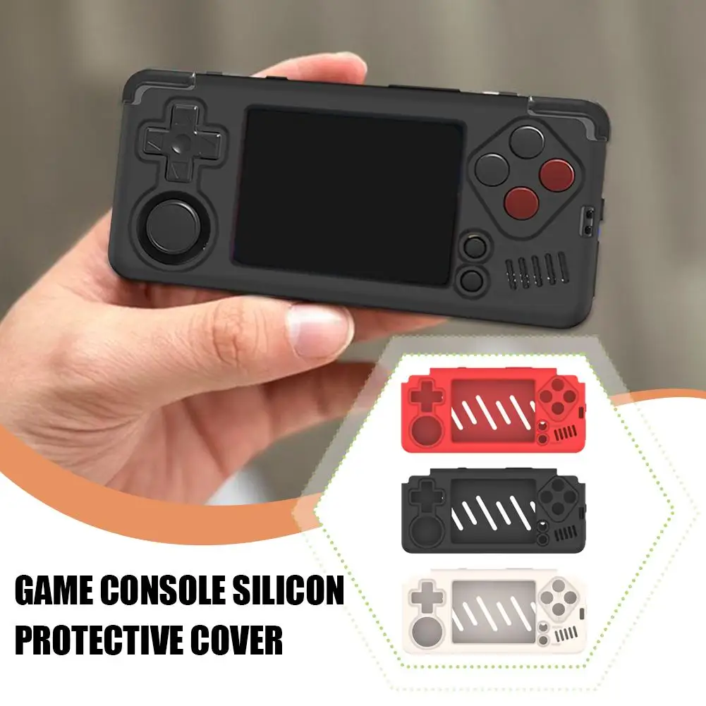 

For MiyooA30 Portable Open Source Handheld Game Console Protective Anti-fall Silicone Shell Solid Color Soft Dust Storage C K6R3