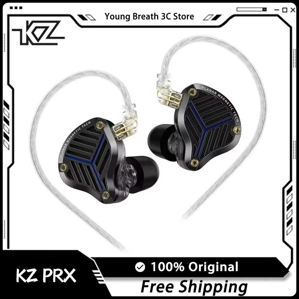 

KZ PRX In Ear Wired Earphones Planar Dynamic Coil HiFi Driver Music Headphones Bass Monitor Earbuds Sport Headset Custom Gift