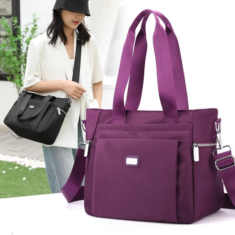 

Large Capacity Female Nylon Handbag High Quality Fabric Women Shoulder Bag Fashion Multiple pockets Women‘s Casual Tote