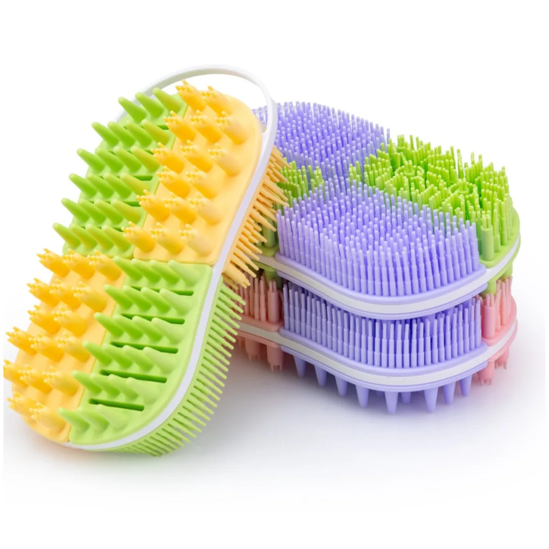 부드러운 실리콘 바디 스크럽 각질 제거 샤워 등 마사지 클렌징 브러쉬 세척이 간편한 바디워시 마사지 실리콘 목욕 브러쉬