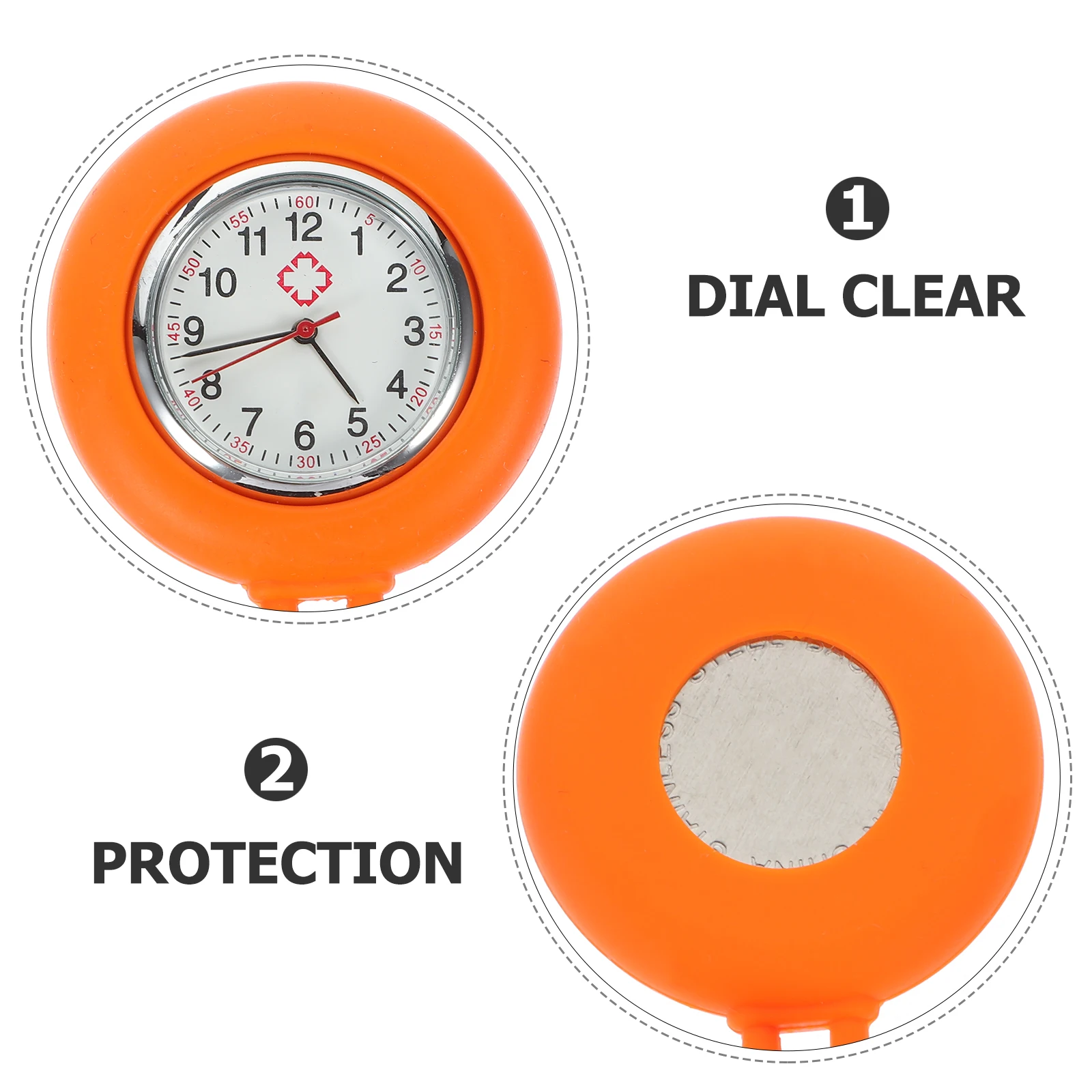 

1pc Nurse Watch for Women Portable Medical Pocket Hanging Clock Silicone Lightweight Simple Design for Doctors Nurses