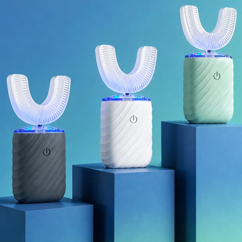 Multi-gear U Shaped Electric Toothbrush USB Rechargeable 360 Degrees Automatic Smart Sonic Toothbrush