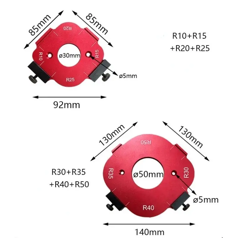 Imagem -05 - Preciso Round Corner Posicionamento Jig Template em Ângulo do Arco Madeira Quick-jig Router Faça Você Mesmo Ferramentas para Carpintaria R10-r50