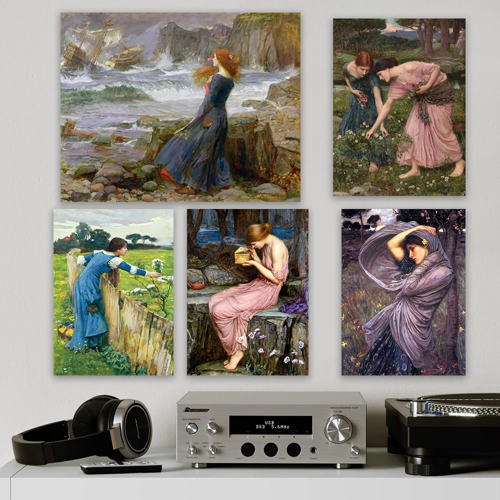 The Tempest Canvas Print John William Waterhouse Renaissance Art Poster The Sorceress' from Mythology Literature Canvas Prints