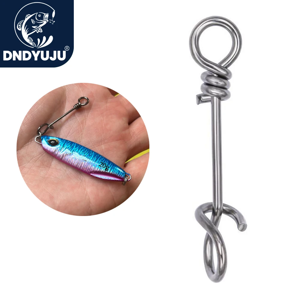 DNDYUJU 50-100X Strengthen Stainless Steel Quick Lock Snap Spring Clamp Buckle Lure Drop Rigs Connector for Fishing Accessories