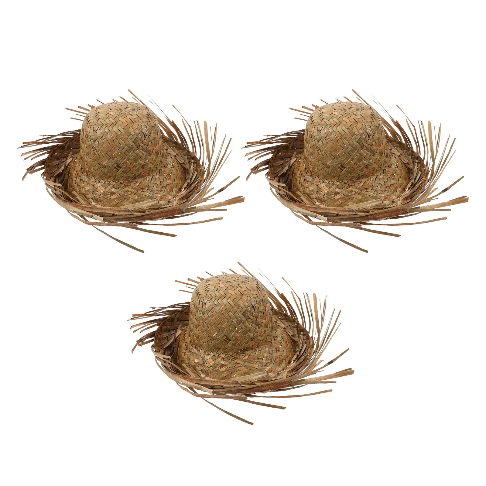 

3Pcs Woven Straw Sun Hat Women Oversize Brim Beach Hat for Tropical Holiday Garden Festival - Breathable Lightweight Farmer