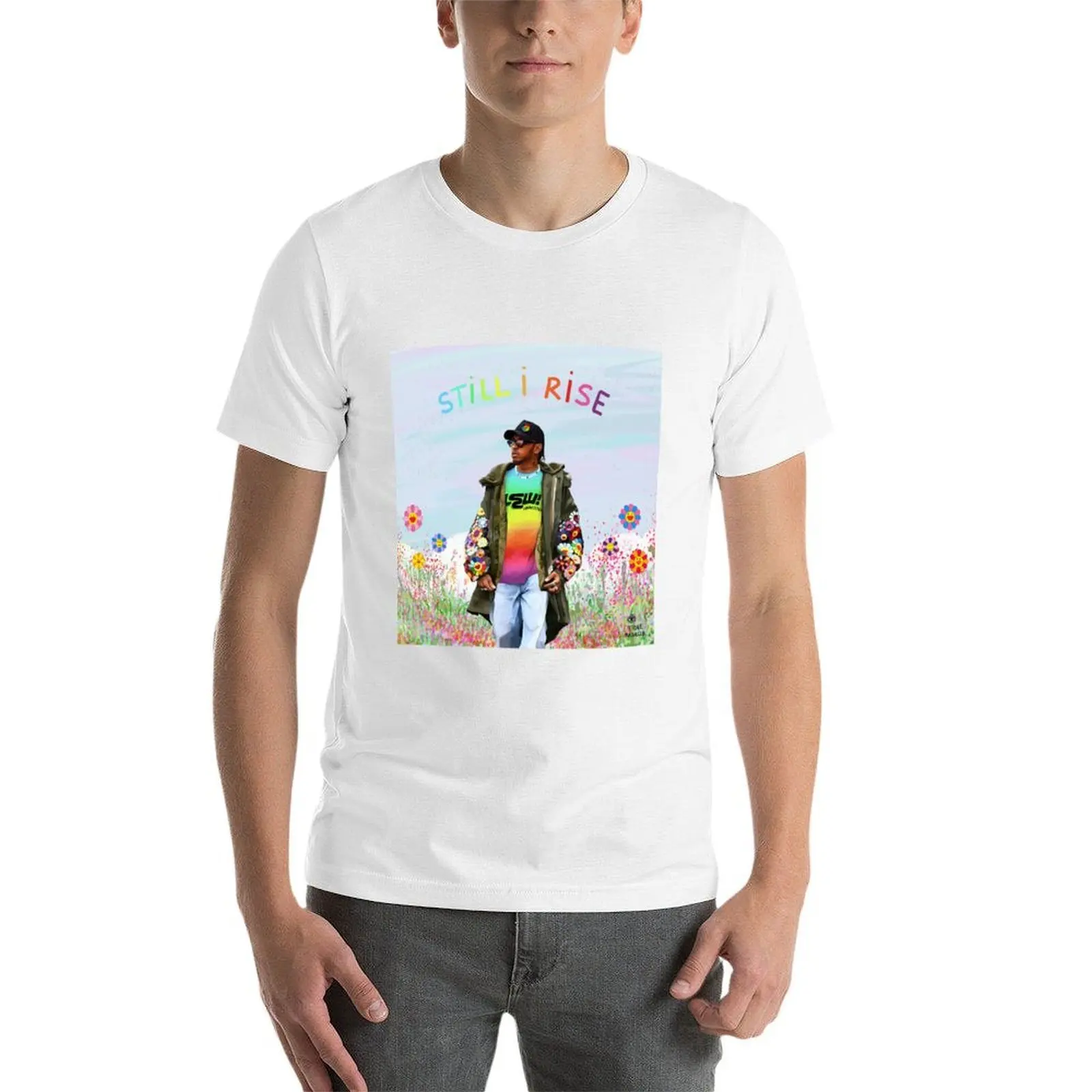 Lewis Hamilton, Still i rise - Ilusfloreada T-Shirt t shirt man plain printed t shirts for man T-Shirt - view 3