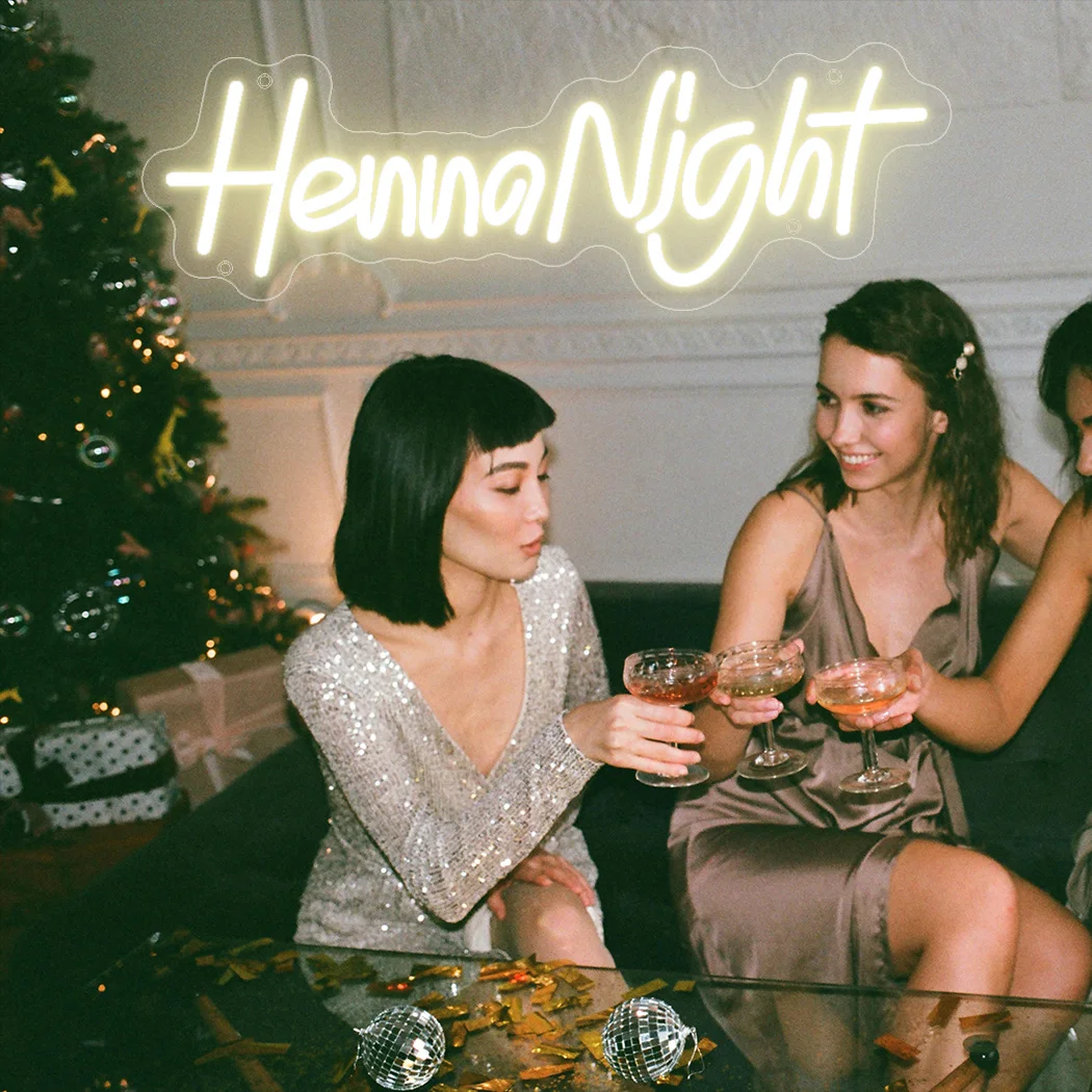 الحناء ليلة LED النيون علامات الزفاف النيون الزفاف الديكور ل غرفة نوم الزفاف غرفة الحفلات جدار الفن ديكور الحفلات النيون Led تسجيل