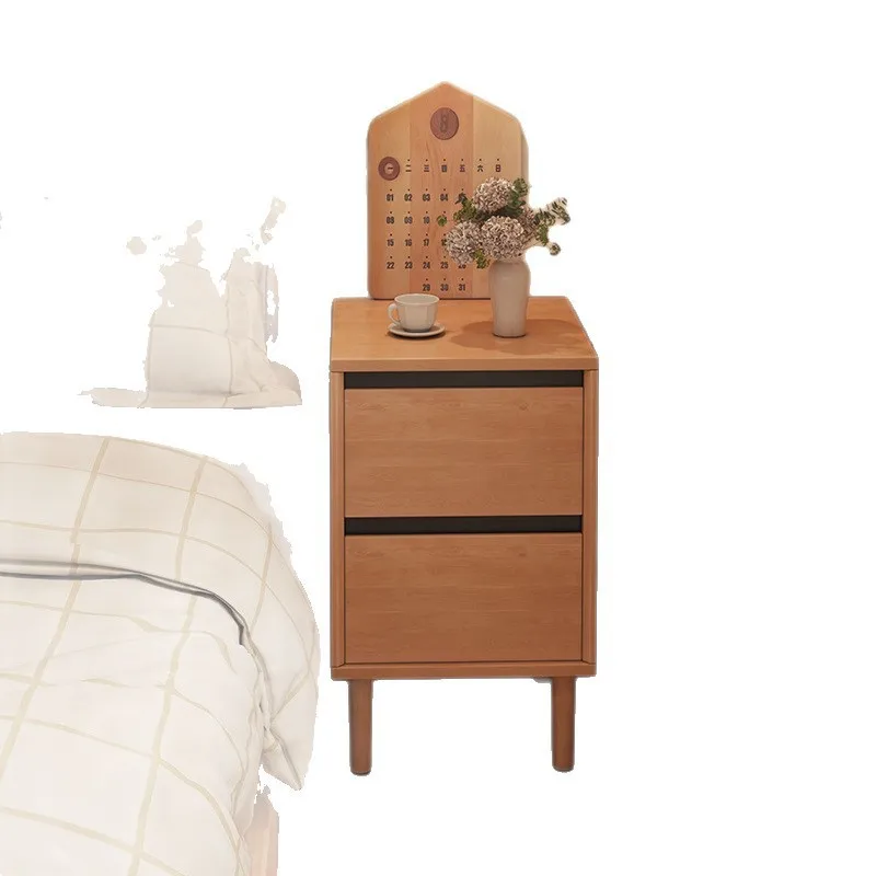 

2025 New Solid Wood Bedside Table Home Bedroom Storage Cabinet Extremely narrow edge medieval style