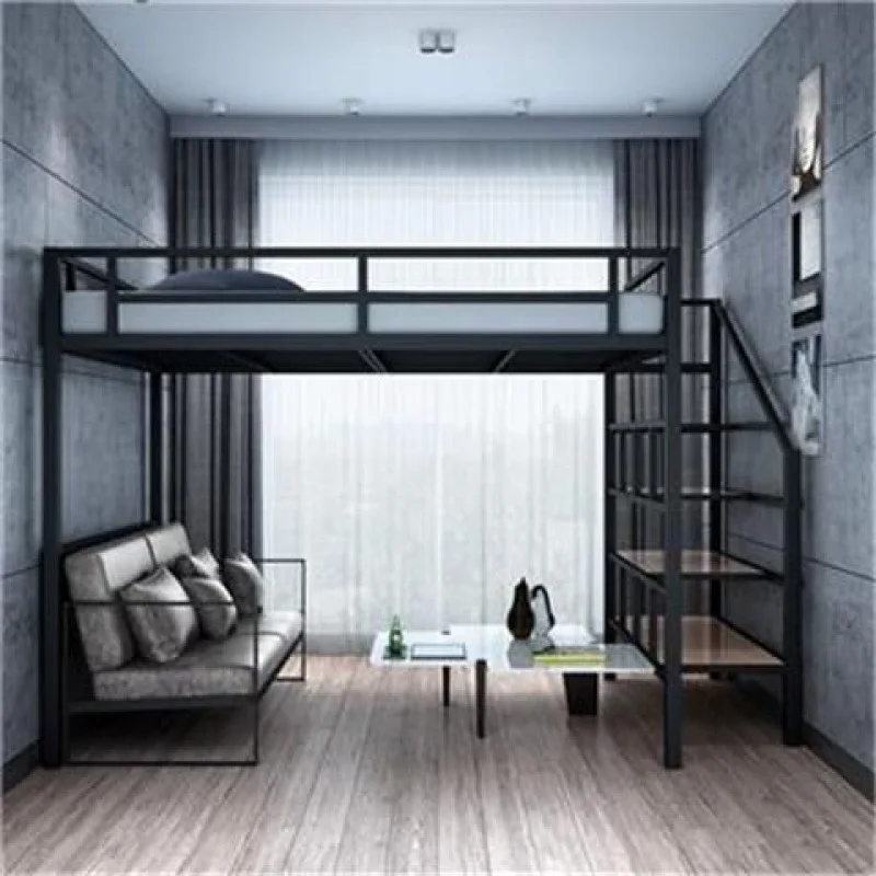 

Iron double upper empty iron frame indoor space saving elevated double layer