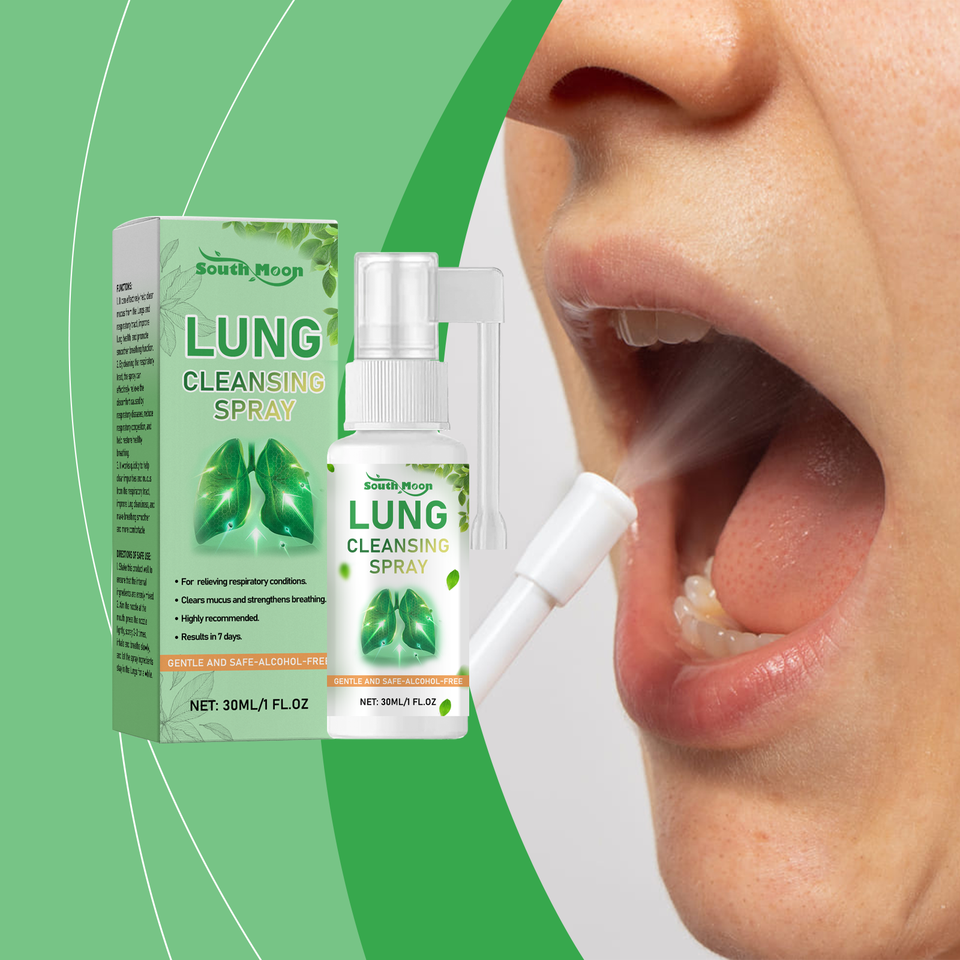 Herbal Lung Cleansing Spray Detox Clear Mucus Cough Relief Promote Smooth Breathing Liver Moisten Lung Support Oral Spray