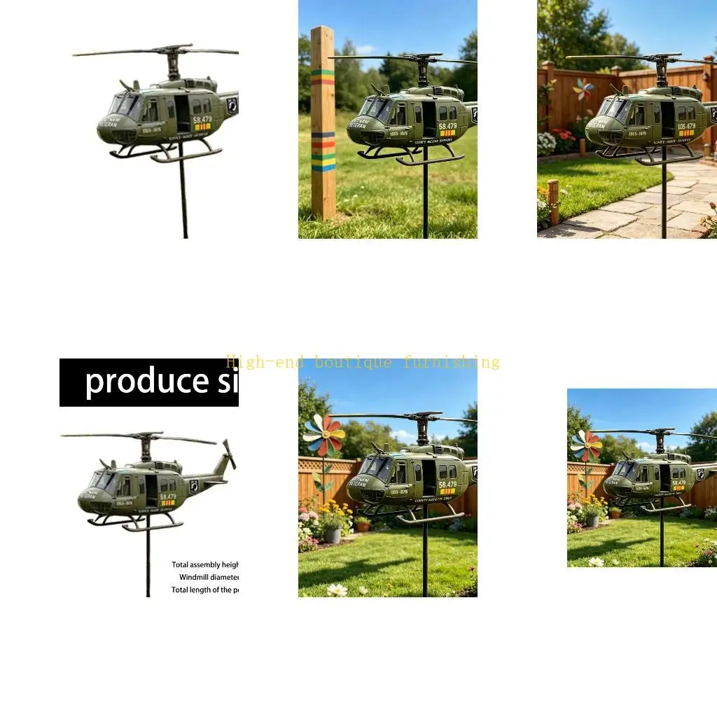 L9NB Helicopter Yard Accent Stake for Flower Border and Lawn