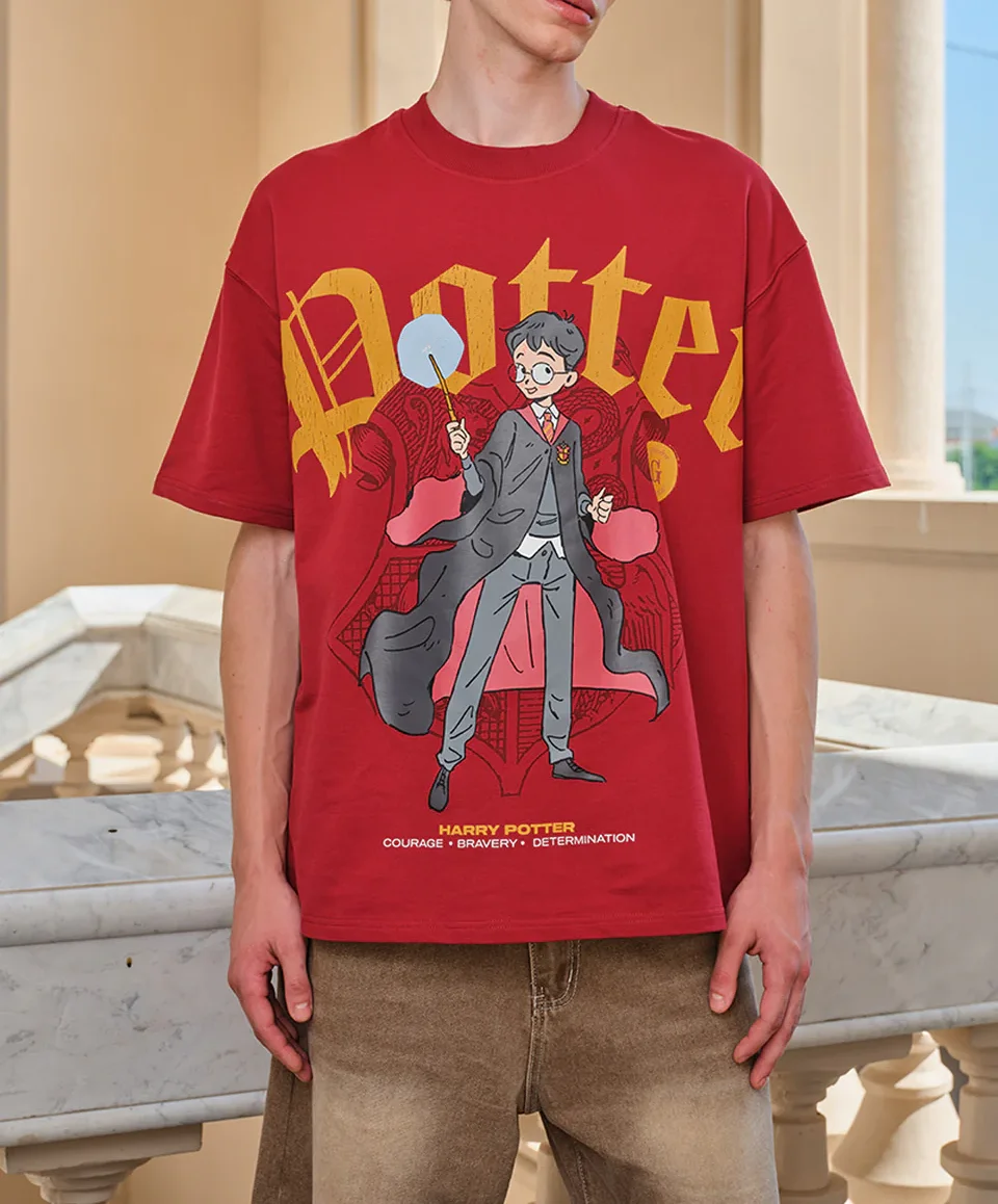 ¡Diseño de Varita de Harry Potter! Camiseta Deportiva Informal de Manga Corta con Estampado 3D de Dibujos Animados, Extra Grande y Mágica para Uso Diario.