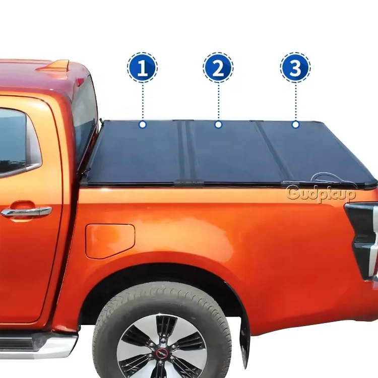 

Benext Aluminum Hard Tri-Fold Tonneau Cover 1500 Ram Hilux Truck Bed Cover