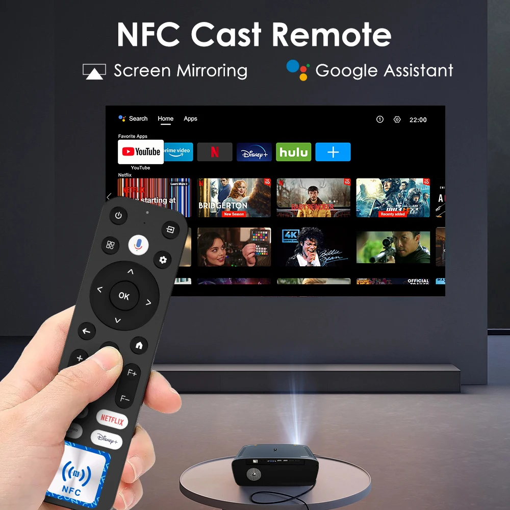 Projektor 4K UHD Beamer Netflix Oficjalna licencja Android 11 Projektory 5G WiFi Wideo Dolby Inteligentne kino domowe Odtwarzanie Google